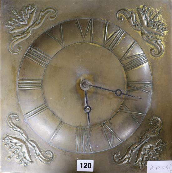 An Arts and Crafts clock height 34cm width 33.5cm
